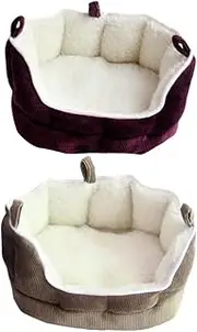 WEKAMOS Small for Ferret Rabbit Guinea Pig Hamster Squirrel Cozy Sleeping House Sofa with Zipper Design Soft for Indoor Use Red
