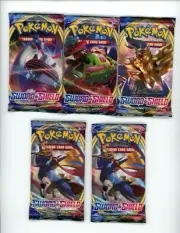 (5) POKEMON SWORD & SHIELD 10 CARD BOOSTER PACKS! FACTORY SEALED NEW
