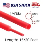 3:1 Ratio 1/4" Dia Heat Shrink Tubing Shrinkable Cable Wire Cores Protect Kit US