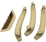 Interior Decoration Left-Hand Drive Left and Right Interior Handles Inner Door Panel Armrest Handle Decorative Cover for B&MW X3 X4 F25 F26(Beige 4pcs)