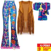 Ladies 60s 70s Retro Hippy Hippie Costume Groovy Go Go Girl Disco Dancing Queen