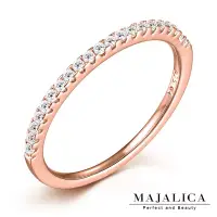 在飛比找博客來優惠-Majalica戒指尾戒半圈鑽925純銀戒指線戒 精鍍正白K