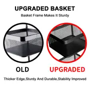 4 Tier Carbon Steel Kitchen Storage Rack Basket Hair Salon Moving Storage Wheel Trolley Cart Black