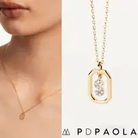 在飛比找momo購物網優惠-【PD PAOLA】西班牙時尚潮牌 迷你鑲鑽S字母項鍊 金色