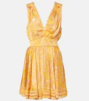 [Poupette St Barth] Poupette St Barth Bessie printed minidress AU 6 yellow