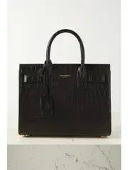 [SAINT LAURENT] SAINT LAURENT - Sac De Jour Nano Croc-effect Leather Tote - Black - One size One size Black