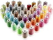 50 Colors Variegated Polyester Embroidery Machine Thread Kit 500M (550Y) Each Sp