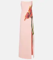 [Costarellos] Costarellos Margita floral crêpe corset gown AU 14 pink