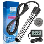 Immersion Water Heater with Digital LCD Thermometer,2000W Portable Bucket Hea...