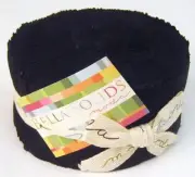 Moda Jelly Roll - BELLA BLACK SOLIDS - 100% Patchwork Cotton Fabric