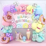 Donut Balloon Arch Party Decorations Set, 139 Pieces, Birthday Party Supplies