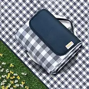 SAMSIER Picnic Blankets Waterproof Foldable, Large Outdoor Blanket for Grass, Beach Blanket Sandproof, Picnic Mat Washable Lightweight Portable for Camping (Navy Blue, 150 * 200cm)