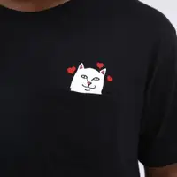 在飛比找ETMall東森購物網優惠-美國潮牌RIPNDIP 賤貓中指貓夏季短袖T恤 比心口袋貓 