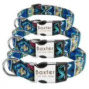 Nylon Personalised Small Large Dog Collar Pet Name ID Custom Engraved Heavy Duty