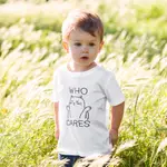 WHO CARES CAT 兒童短袖T恤 2色 貓咪趣味動物潮T上衣印花禮物童裝嬰幼兒親子裝