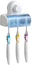Toothbrush Rack Wall Mounted Toothbrush Holder Container with Cover Waterproof Dust-Proof Suction Cup Electric Toothbrush Case Bathroom 5 Toothbrush Storage Organizer