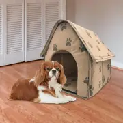 Cat Bed for Indoor Cats Kennel Dog Cage Cute Warm Small Footprints Pet House