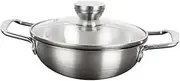MOLUCKFU 1Set Stainless Steel Ramen Cooking Pot with Lid Versatile Noodle Maker for Induction Gas Cookers Soup Pan Easy to Clean Portable Design