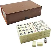 Chinese Mahjong Game Set, with 144 Tiles, 2 Spare Tiles, 2 Dice, Chinese Mahjong Set, Travel Mahjong Set, Mahjong Board Game, for Home Entertainment Use