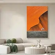 100% Hand Painted Oil Painting Artwork - Abstract Minimalist Desert Scenery Texture Entrance Wall Art Painting,for Living Room Bedroom Home Decorations Wall Decor,As Shown,80 X 120 Cm(32"X48")