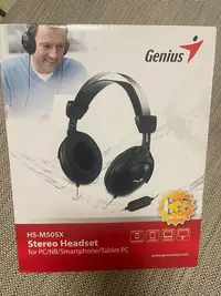 在飛比找Yahoo!奇摩拍賣優惠-全新 頭戴式耳機 頭帶式立體聲耳機 Genius HS-M5