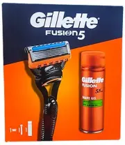 Gillette Fusion5 Razor Gift Set with 200ml Shaving Gel for Men New Sealed