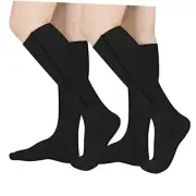 2 Pairs Zipper Compression Socks, 15-20 mmHg Closed Toe Large-X-Large Black