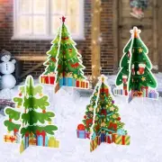 Whaline 8Pcs Christmas Yard Signs with Stakes Green Xmas Tree Garden Colorful