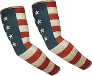 [FHEDVBN] Vintage American USA Flag Arm Sleeves Compression Arm Covers for Men Women Outdoor Sun Sleeves Cooling Sports Sleeve, Black