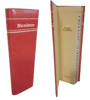 Phone Book for Numbers Addresses Telephone Contacts, VINTAGE Red White Tall Slim