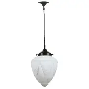 8&quot; Empire Opal Matte Shade on Single Chain Suspension Patina Black