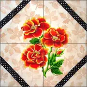 Ceramic Tile Mural Backsplash Hoyle Roses Floral Flower Art RW-SH007