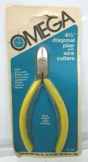 Rare Vintage Omega 4-1/2" Diagonal Plier w/ Wire Cutters Drop Forged NOS New
