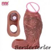 FAAK Large Silicone Penis Sleeve Delay Ejacualtion Sheath for Men Enlargement