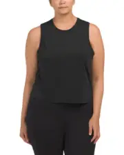 SPANX Plus Go Lightly Notch-Back Tank In Black, Size 1X