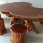 檜木茶桌組（紅豆杉，原木，茶几）