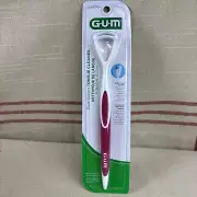 GUM - 760 Dual Action Tongue Cleaner Brush and Scraper Burgundy Color ￼