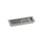 American Fireglass 18 x 6 in. Rectangular Stainless Steel Drop-In Firepit Pan wi