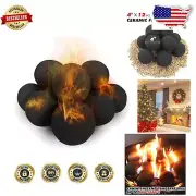 Lightweight Ceramic Fire Balls, 12 Pack, Perfect for Adding Flair to Fireplaces