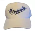 Los Angeles Dodgers AK 47 White Trucker Snapback Hat Off White Vintage Style