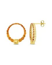 Rina Limor Gold Over Silver 2.86 ct. tw. Gemstone Graduated Circle Earrings