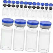 Garneck 20pcs 10ml Glass Vials Sterilized Bottles with Caps Thick Flat Bottom for Essential Oils Science Storage