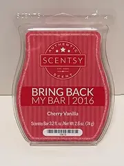 Cherry Vanilla Scentsy Bar Wickless Candle Tart Warmer Wax 3.2 Fl Oz, 8 Squares