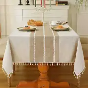 Rustic Tablecloth Cotton Linen Waterproof Tablecloths Washable Table Cloths