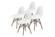 4X Retro Dining Cafe Chair DSW WHITE