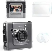 TYUANDOUER Accessories Case for Fujifilm Instax Wide EVO Hybrid Instant Camera, PC Wide Evo Case & LCD + Lens Screen Protector for Fuji Instax Wide Evo, Clear PC Cover with Adjustable Straps - Clear