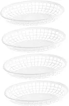 CHILDWEET 4Pcs Practical Storage Trays Versatile Snack Baskets for Desserts Chips and Burgers Plastic Baskets for Home Restaurant and More