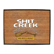 Creek Survivor Who Needs A Paddle - Funny Novelty Doormat Man Cave Floor mat