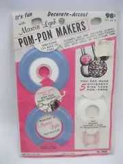 Marcia Lynn Pom Pon Makers 5 Sizes Yarn Crafts 24060 Vintage Retro USA Made New