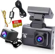 Elinz 4K 2K Dual Dash Cam WiFi GPS Car Camera Recorder WDR Night Vision Hardwire Fuse Kit 128GB U3 Card DVR, Parking Monitor, 140° Wide Angle
